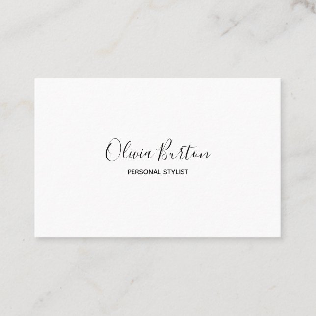 Business card in simple style. Black and white. (Front)