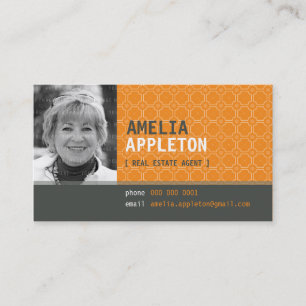 BUSINESS CARD :: jazzy photo bright orange