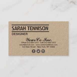 Business Card Kraft Lattice Custom Template Modern