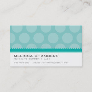 BUSINESS CARD large spot pattern jade green