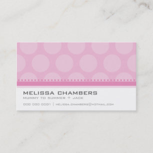 BUSINESS CARD large spot pattern pastel pale pink