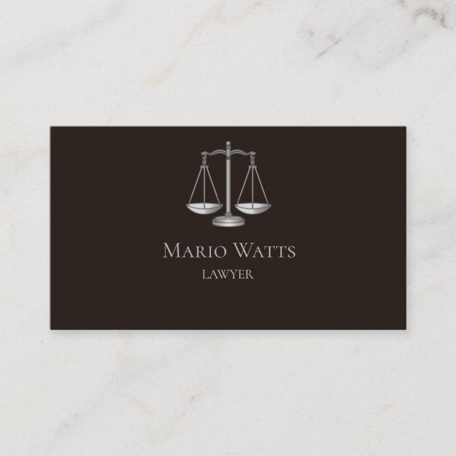 Business Card Lawyer Black and Grey (Front)