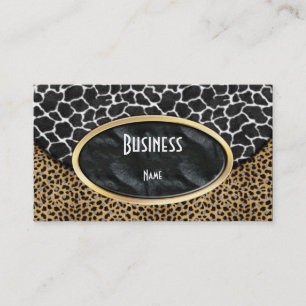Business Card Leopard Black White Cow Purse