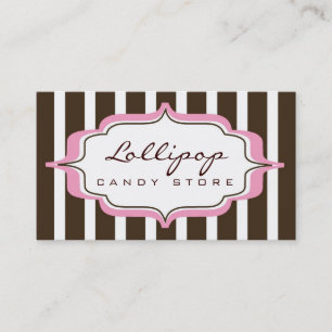 business card > lollipop [pink+chocolate]