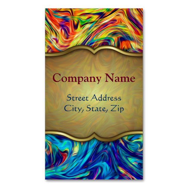 Business Card Magnet Fluid Colours (Front Vertical)