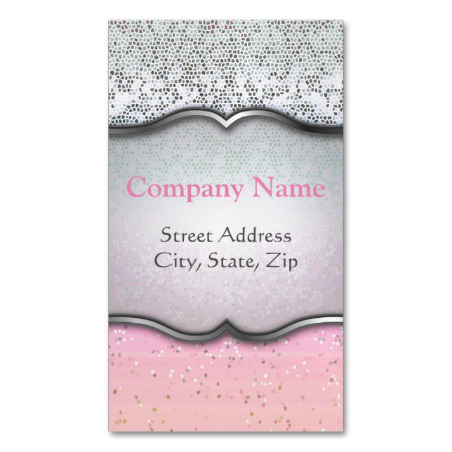 Business Card Magnet Glitter Star Dust (Front Vertical)