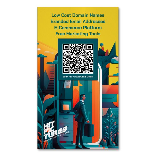 Business Card Magnet Set of Promotional Cards (Front Vertical)