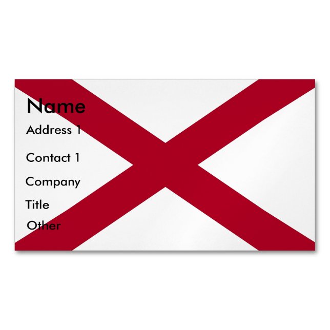 Business Card Magnet with Flag of Alabama (Front)