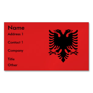 Business Card Magnet with Flag of Albania