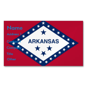 Business Card Magnet with Flag of Arkansas