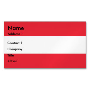 Business Card Magnet with Flag of Austria