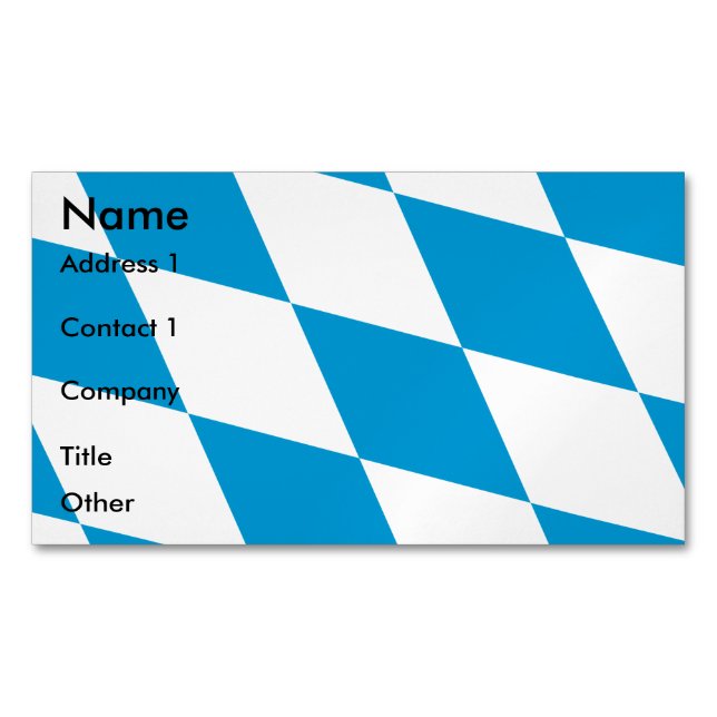 Business Card Magnet with Flag of Bavaria (Front)