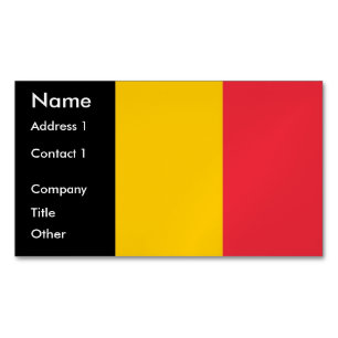 Business Card Magnet with Flag of Belgium