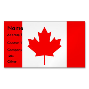 Business Card Magnet with Flag of Canada