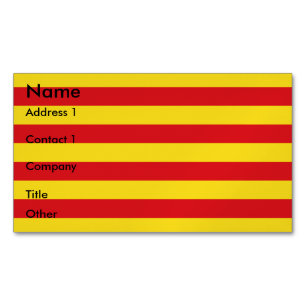Business Card Magnet with Flag of Catalonia
