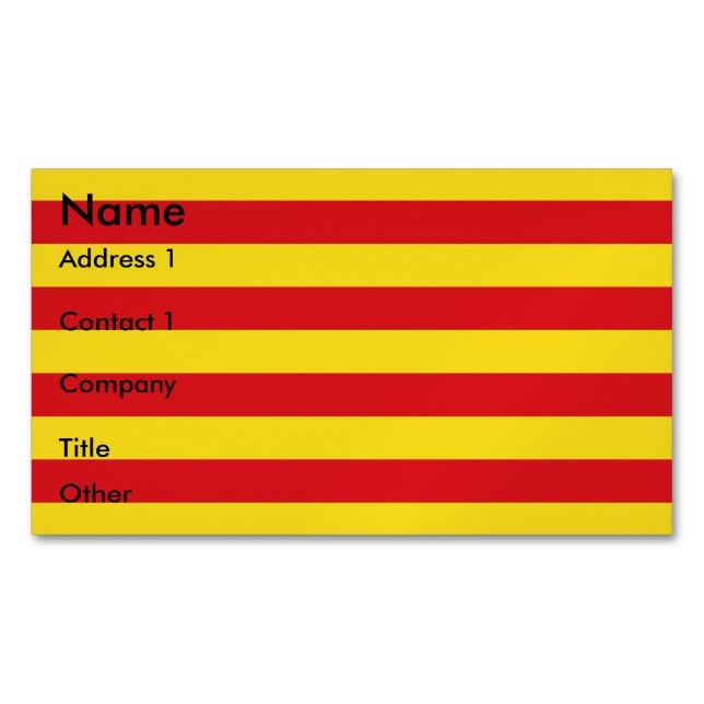 Business Card Magnet with Flag of Catalonia (Front)