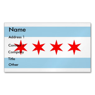 Business Card Magnet with Flag of Chicago