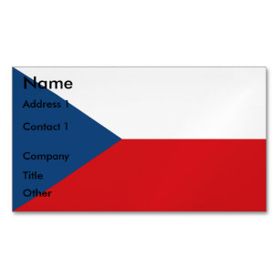 Business Card Magnet with Flag of Czechia