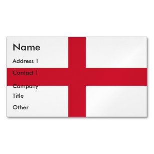 Business Card Magnet with Flag of England, UK