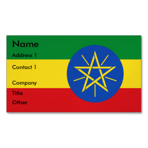 Business Card Magnet with Flag of Ethiopia