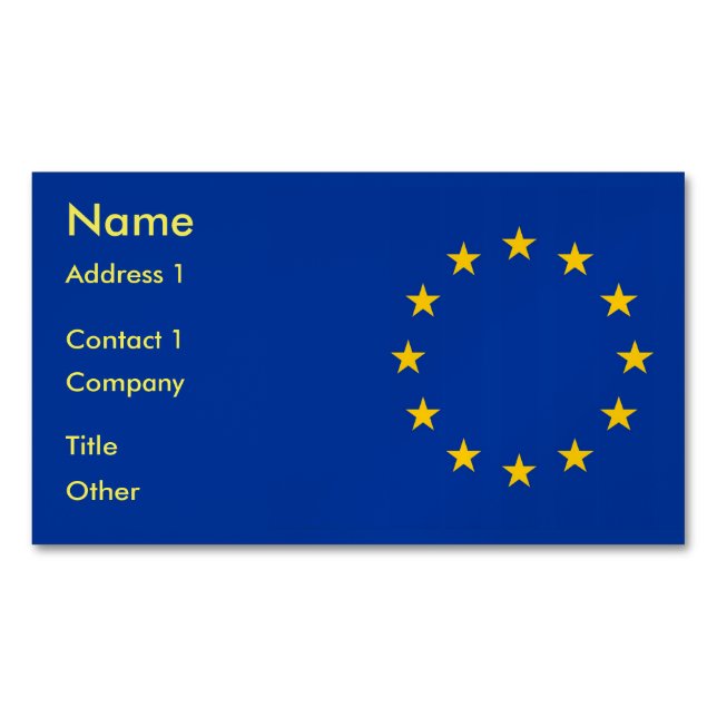 Business Card Magnet with Flag of European Union (Front)