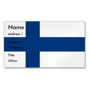 Business Card Magnet with Flag of Finland