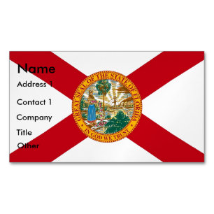 Business Card Magnet with Flag of Florida