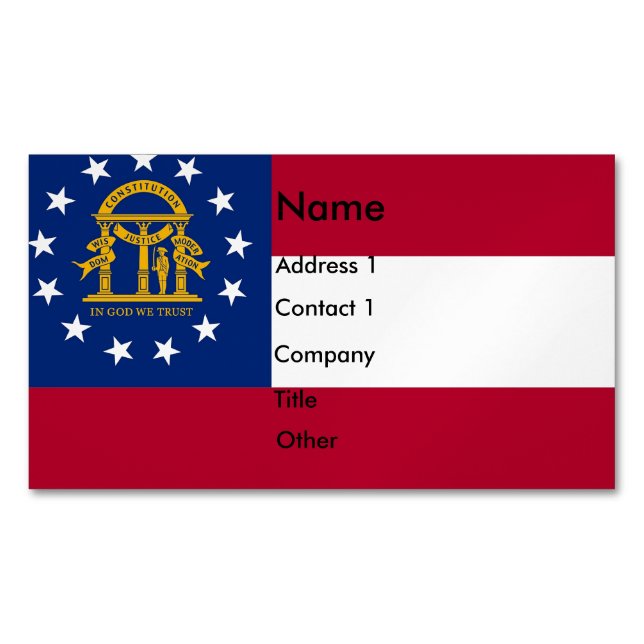 Business Card Magnet with Flag of Georgia (Front)