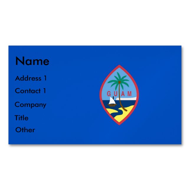 Business Card Magnet with Flag of Guam (Front)