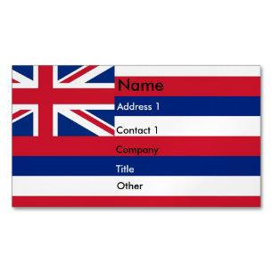 Business Card Magnet with Flag of Hawaii