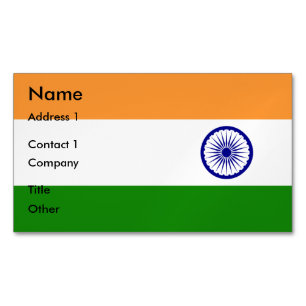Business Card Magnet with Flag of India