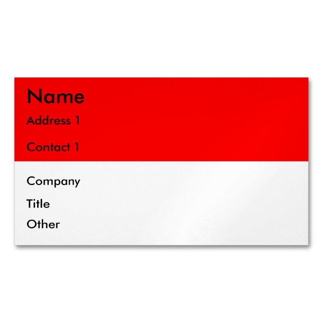 Business Card Magnet with Flag of Indonesia (Front)