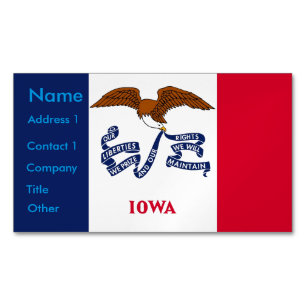 Business Card Magnet with Flag of Iowa
