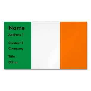 Business Card Magnet with Flag of Ireland