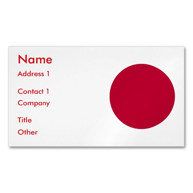 Business Card Magnet with Flag of Japan (Front)
