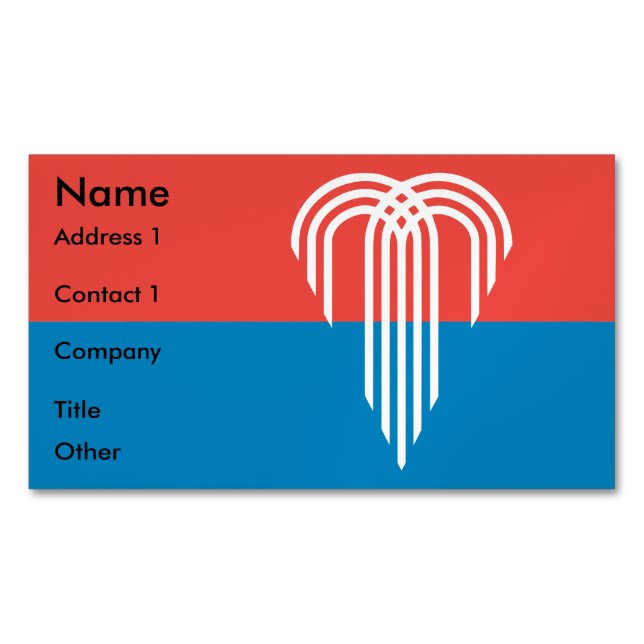 Business Card Magnet with Flag of Kansas City (Front)