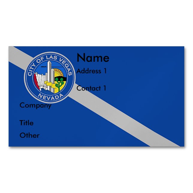 Business Card Magnet with Flag of Las Vegas, USA (Front)