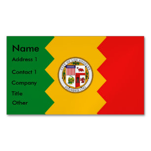 Business Card Magnet with Flag of Los Angeles