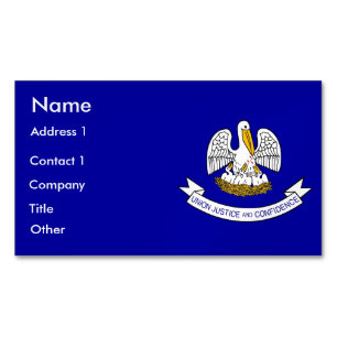 Business Card Magnet with Flag of Louisiana