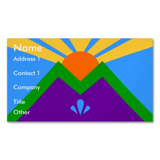 Business Card Magnet with Flag of Manitou Springs (Front)
