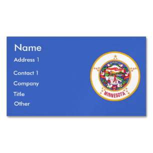 Business Card Magnet with Flag of Minnesota