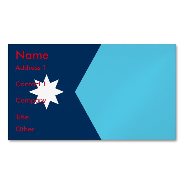 Business Card Magnet with Flag of Minnesota, US (Front)