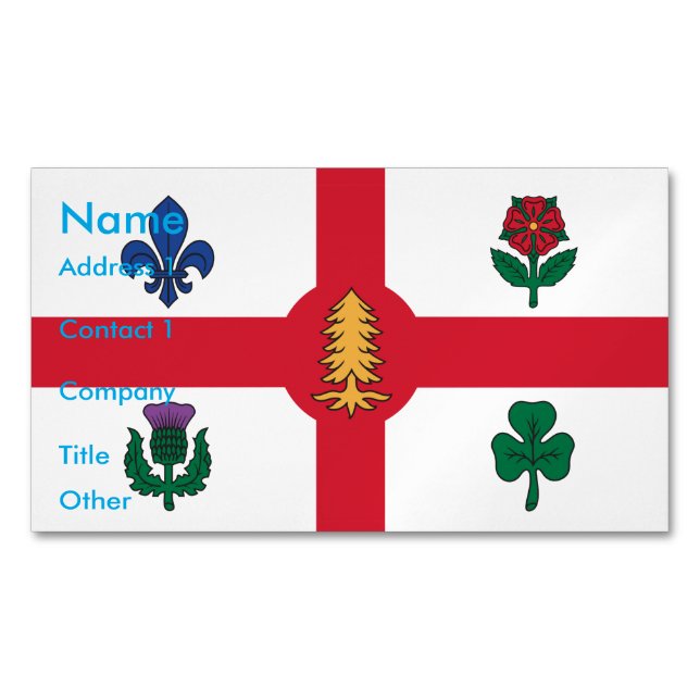 Business Card Magnet with Flag of Montreal (Front)