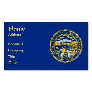 Business Card Magnet with Flag of Nebraska
