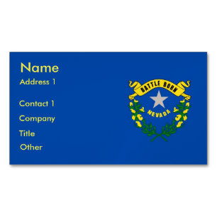 Business Card Magnet with Flag of Nevada