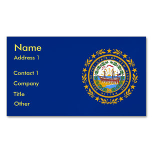 Business Card Magnet with Flag of New Hampshire