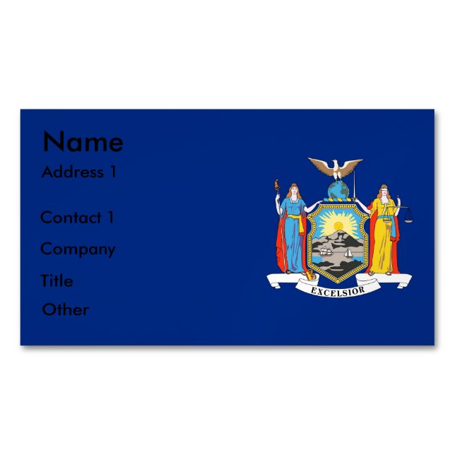 Business Card Magnet with Flag of New York (Front)