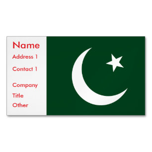 Business Card Magnet with Flag of Pakistan