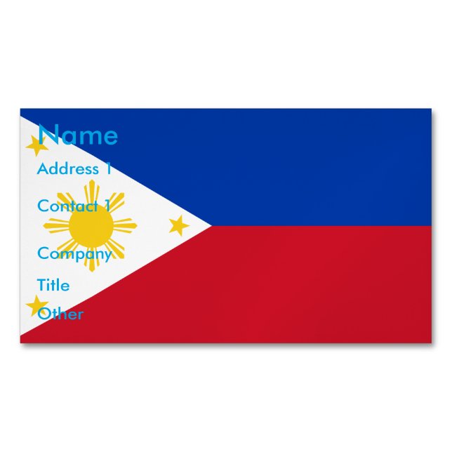 Business Card Magnet with Flag of Philippines (Front)