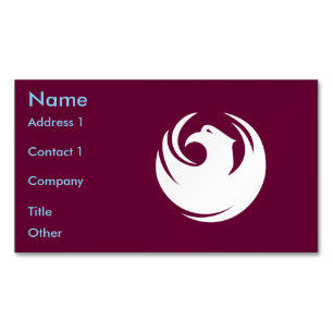 Business Card Magnet with Flag of Phoenix City